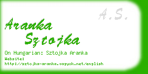 aranka sztojka business card